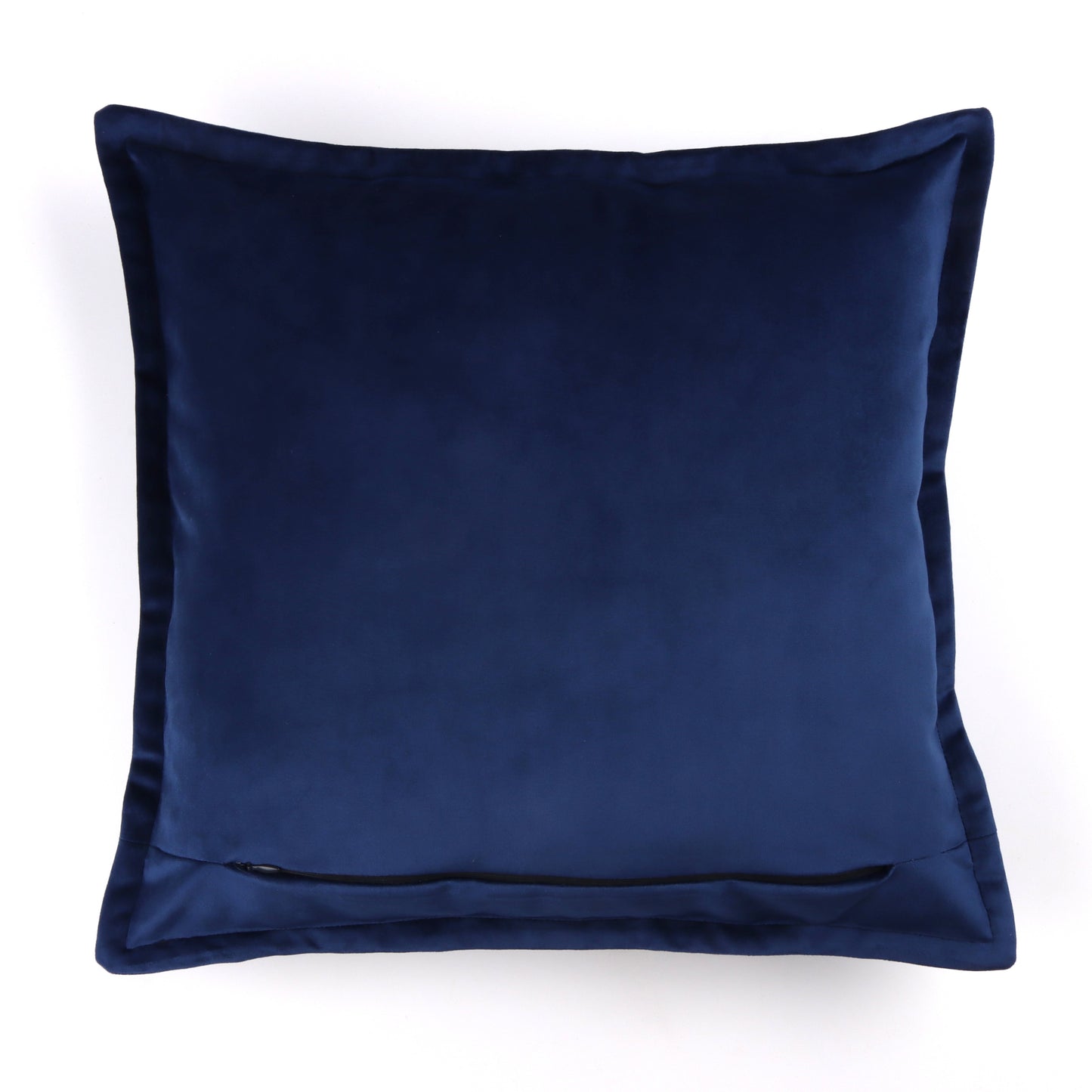 Azul - Velvet Cushion Cover with Flange Edging