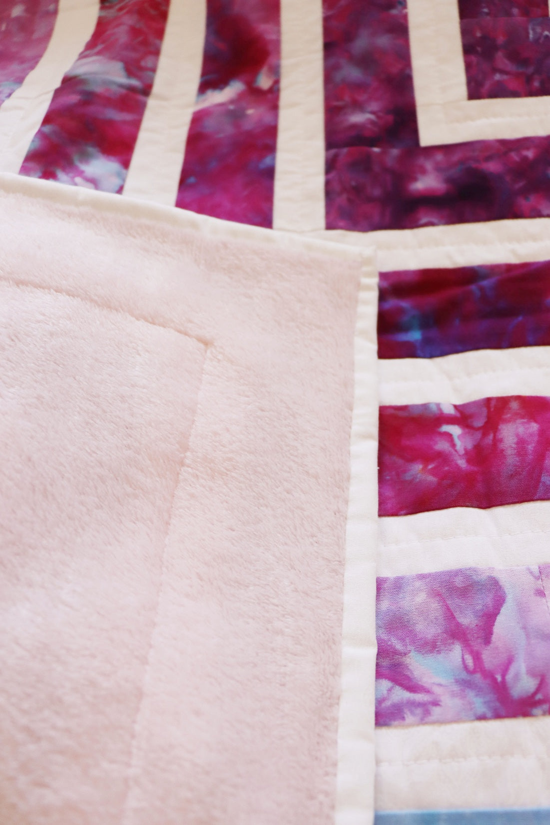 Fall Into Me - Hand-dyed Quilt with Mink Backing