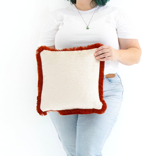 Spice - Chenille Cushion Cover with Cotton Fringe