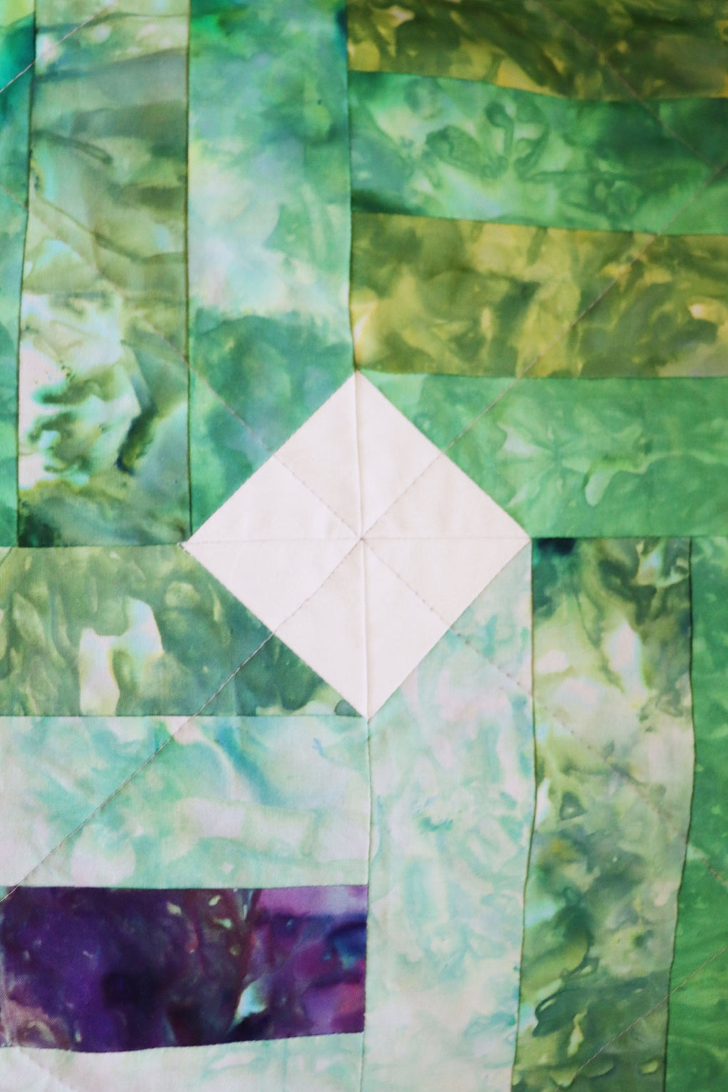 Down the Garden Path - Hand-Dyed Quilt with Mink Backing