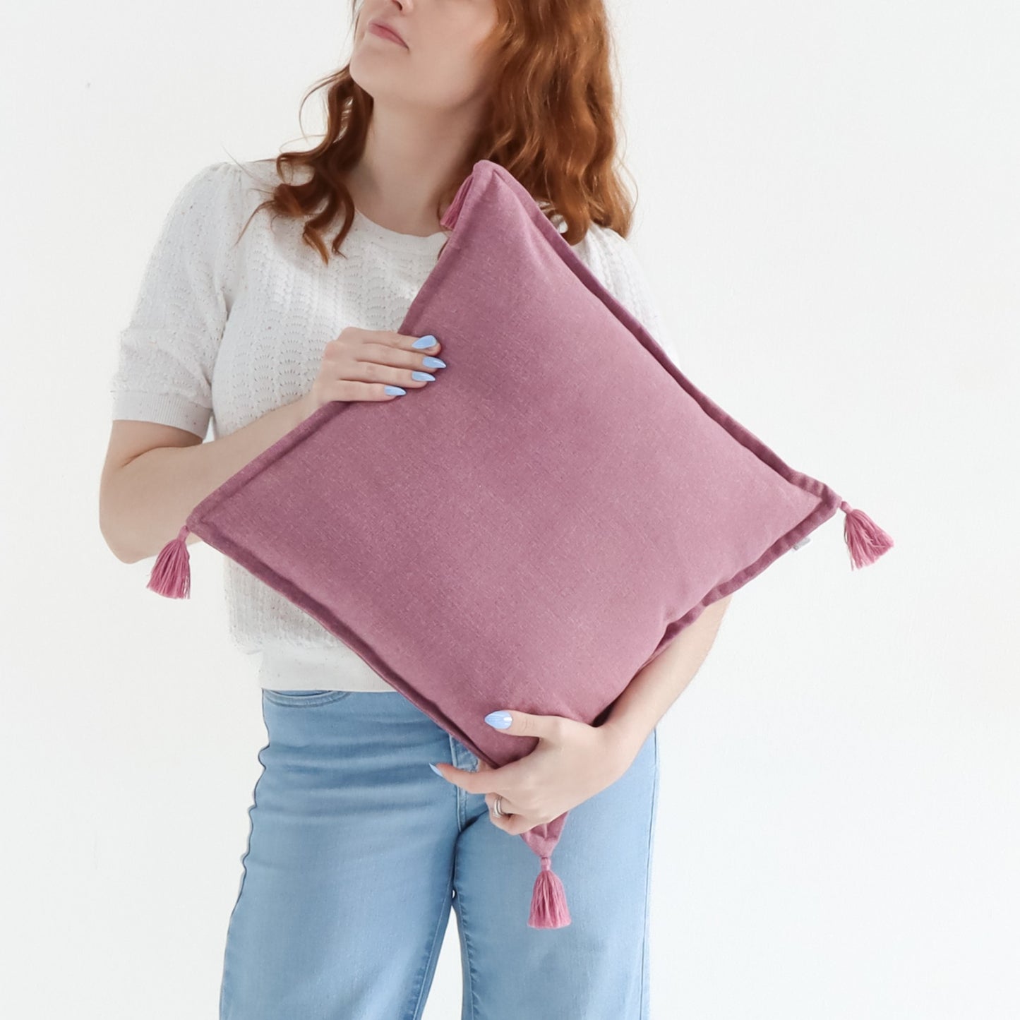 Crepe - Handmade Cushion Cover with Tassels