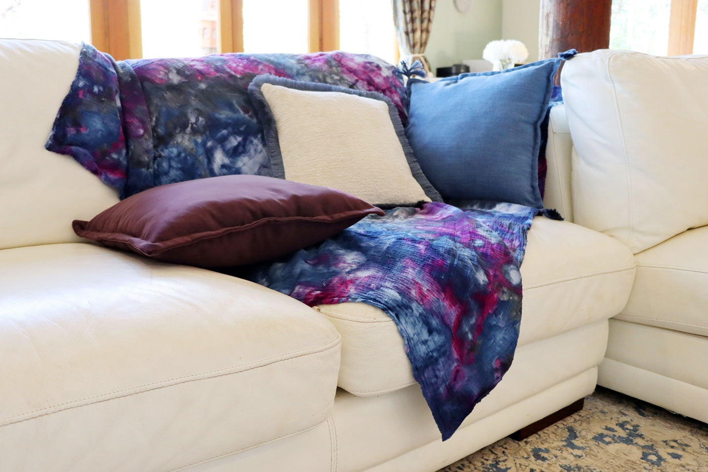 Mulberry - Velvet Cushion Cover with Flange Edging
