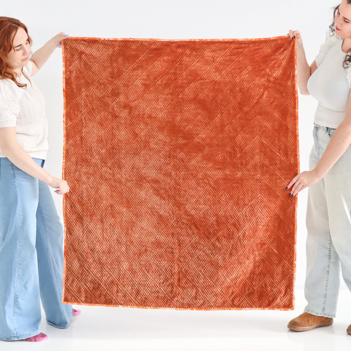 Diamond of the First Water - Hand-Dyed Quilt with Mink Backing