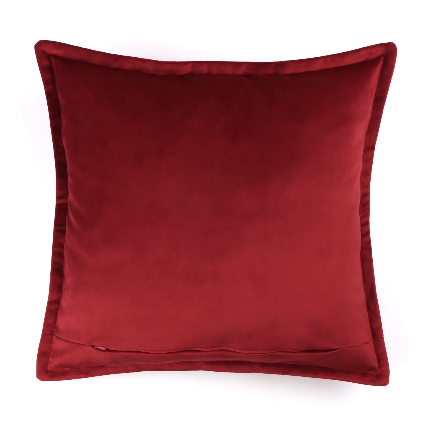 Rubine - Velvet Cushion Cover with Flange Edging