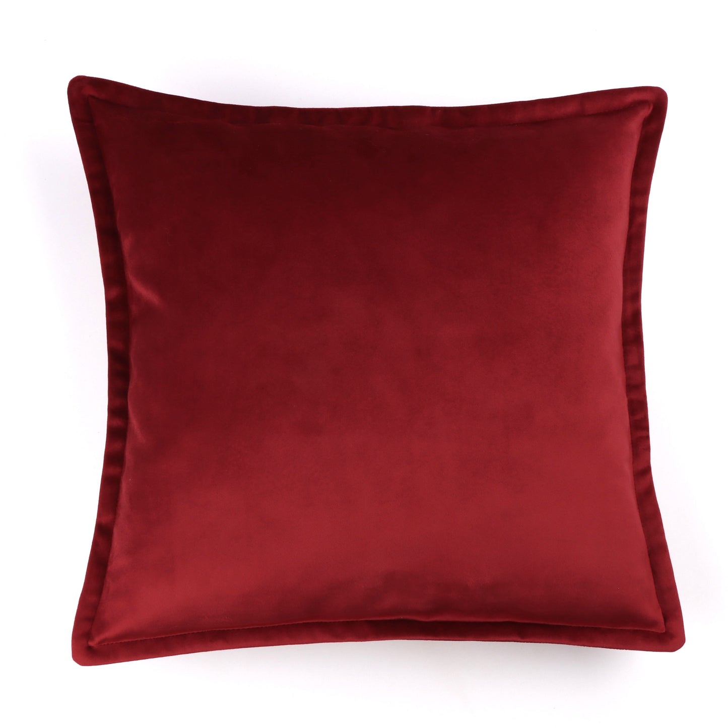 Rubine - Velvet Cushion Cover with Flange Edging
