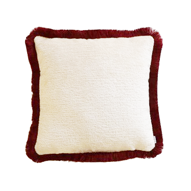 Sangria - Chenille Cushion Cover with Cotton Fringe