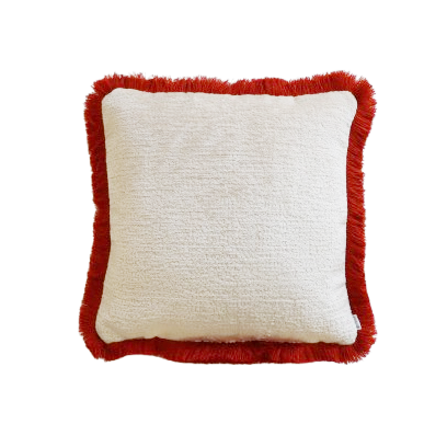 Spice - Chenille Cushion Cover with Cotton Fringe