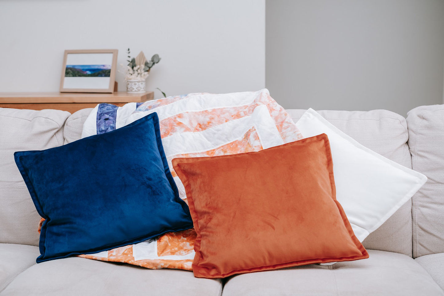 Marmalade - Velvet Cushion Cover with Flange Edging
