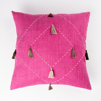 Joy - Cushion Cover with Embroidery and Tassels