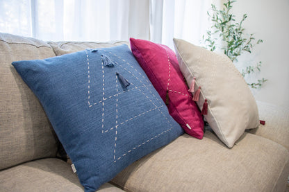 Joy - Cushion Cover with Embroidery and Tassels