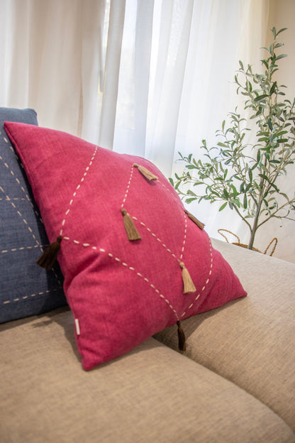 Joy - Cushion Cover with Embroidery and Tassels