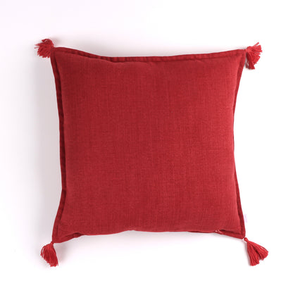 Cerise - Handmade Cushion Cover with Tassels