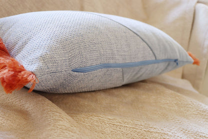 Chira - Oblong Cushion Cover with Cotton Fringe