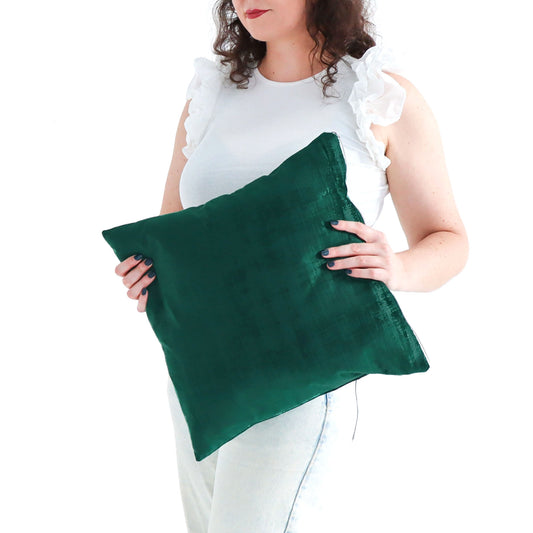 Pine - Textured Velvet Cushion Cover with Exposed Zipper