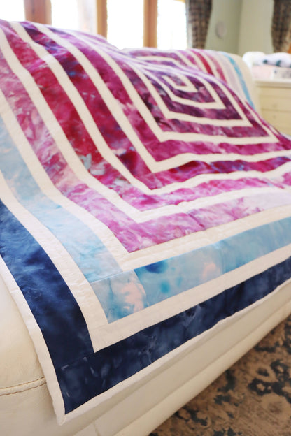 Fall Into Me - Hand-dyed Quilt with Mink Backing