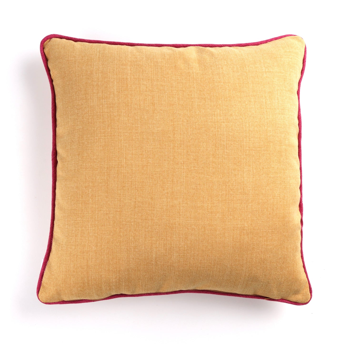 Back of gold and pink  Velvet Cushion Cover with Contrasting Piping