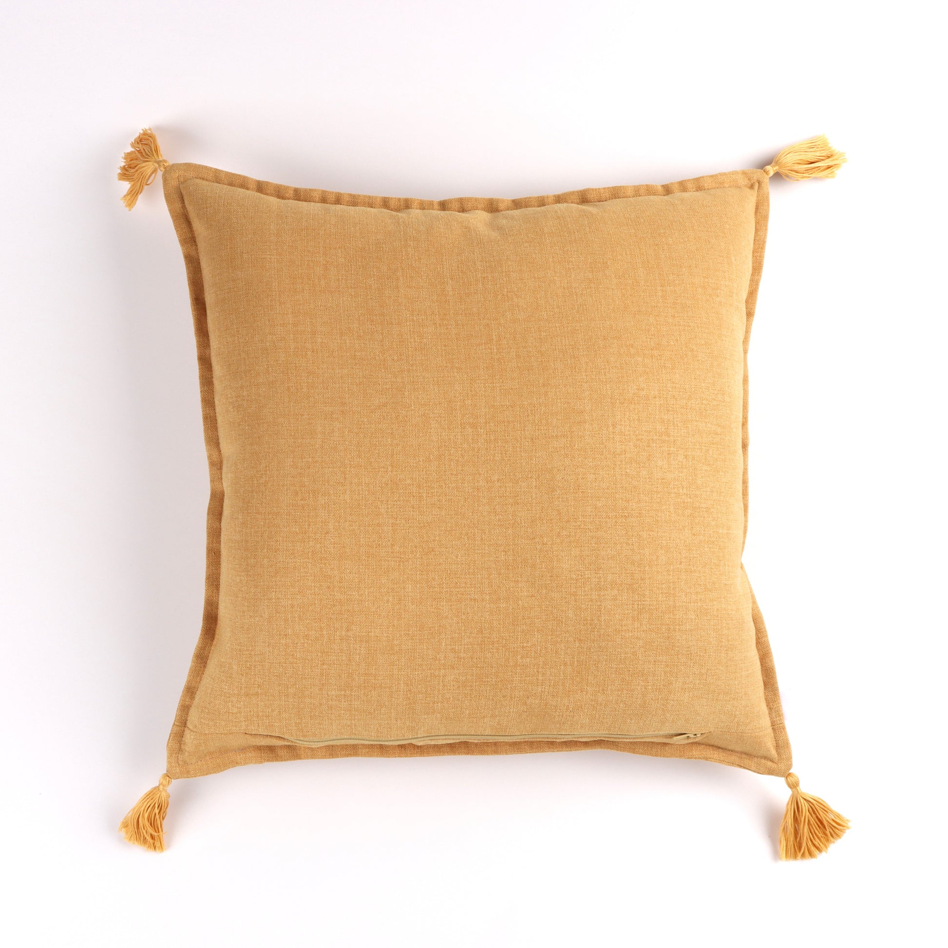 Back of gold Handmade cushion cover with tassels