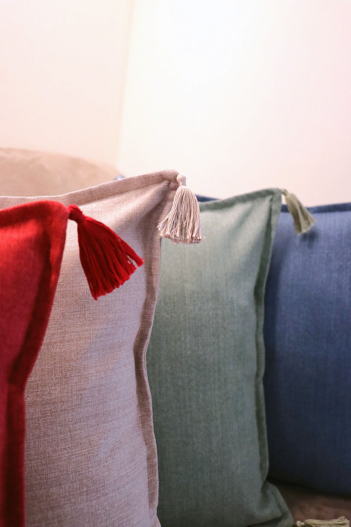 Fern - Handmade Cushion Cover with Tassels