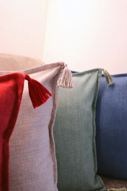 Fern - Handmade Cushion Cover with Tassels