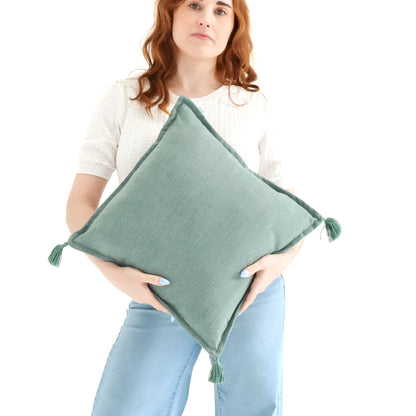 Fern - Handmade Cushion Cover with Tassels