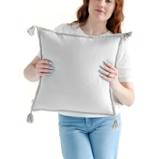 Pearl - Handmade Cushion Cover with Tassels
