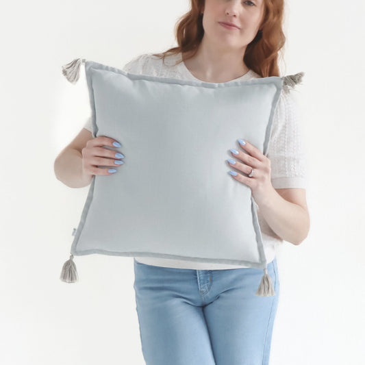 Pearl - Handmade Cushion Cover with Tassels
