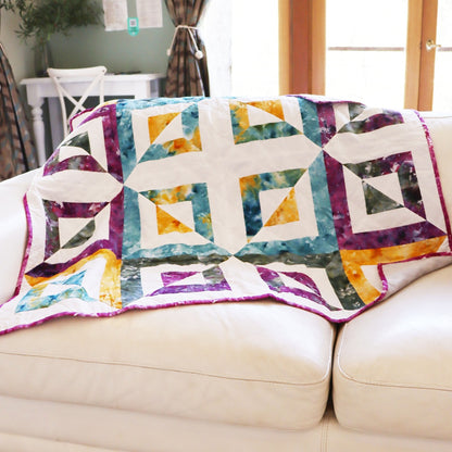 Opposites Attract - Hand-Dyed Quilt with Mink Backing