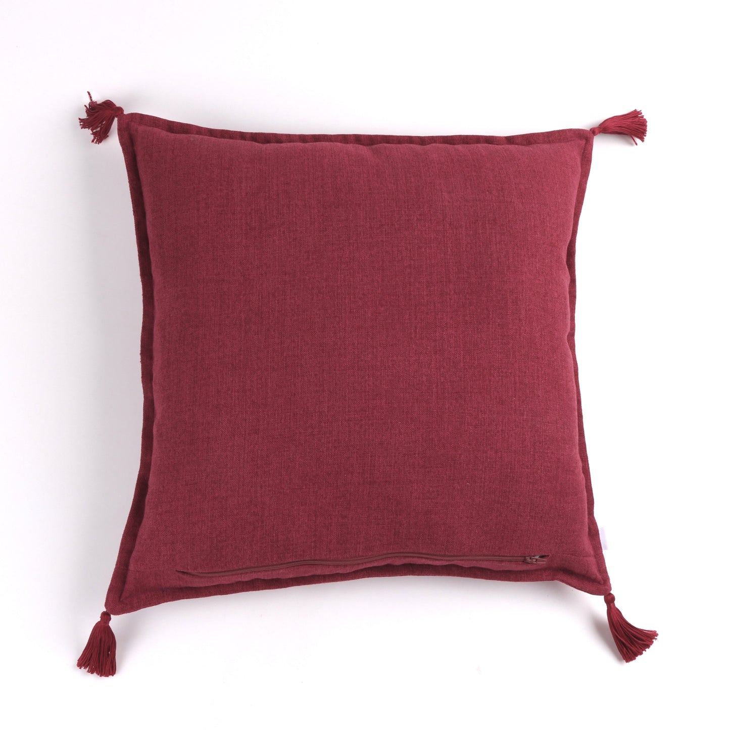 Magenta - Handmade Cushion Cover with Tassels
