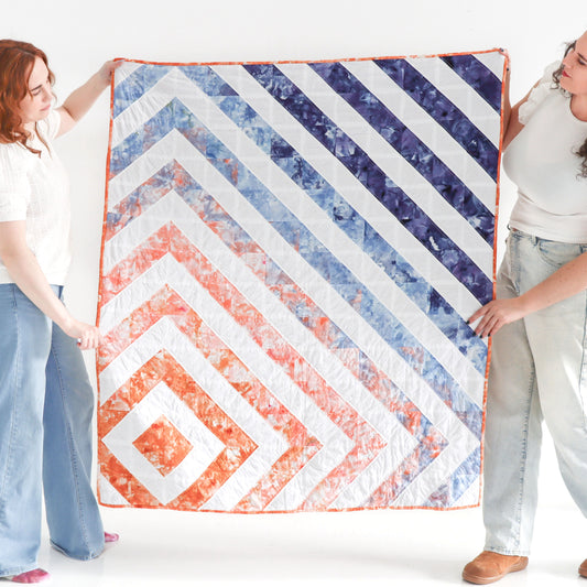 Diamond of the First Water - Hand-Dyed Quilt with Mink Backing