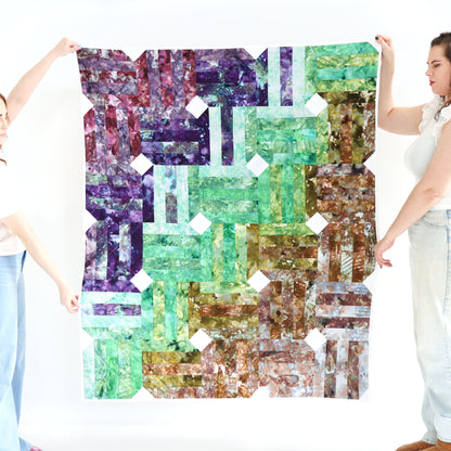 Down the Garden Path - Hand-Dyed Quilt with Mink Backing
