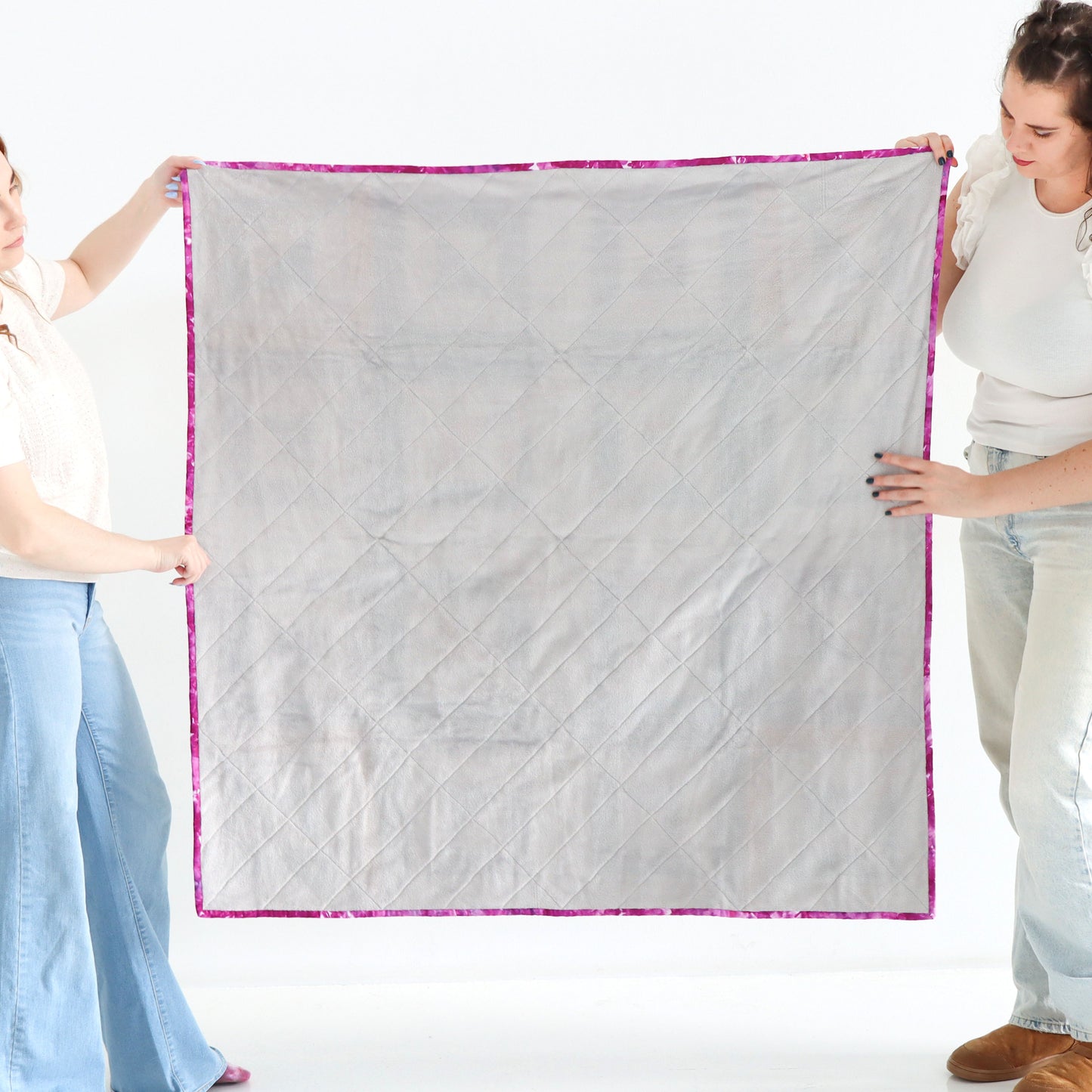 Opposites Attract - Hand-Dyed Quilt with Mink Backing