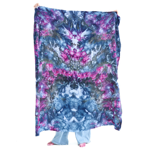 Midnight Rain - Ice-Dyed Cotton Throw