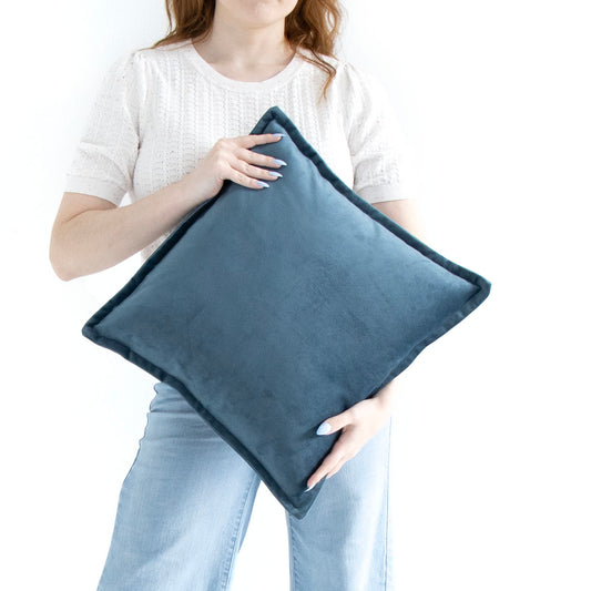 Aegean - Velvet Cushion Cover with Flange Edging