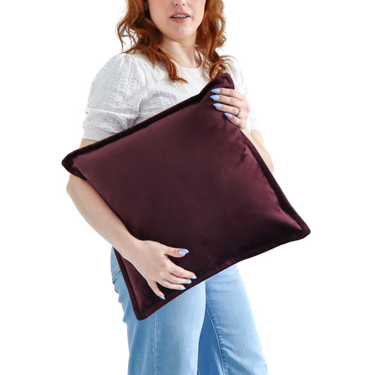 Mulberry - Velvet Cushion Cover with Flange Edging