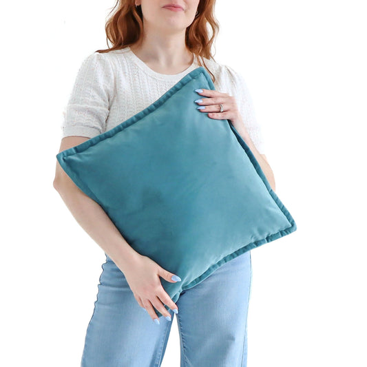 Ocean - Velvet Cushion Cover with Flange Edging