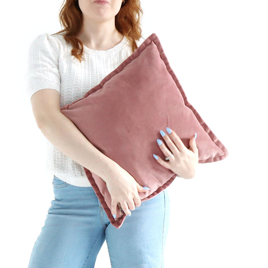 Rosa - Velvet Cushion Cover with Flange Edging