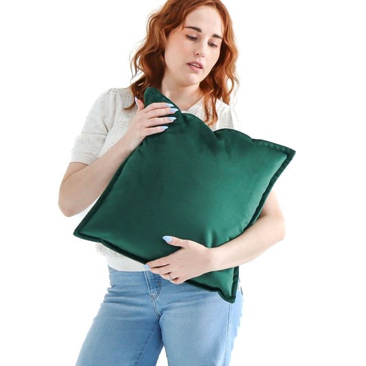Verte - Velvet Cushion Cover with Flange Edging